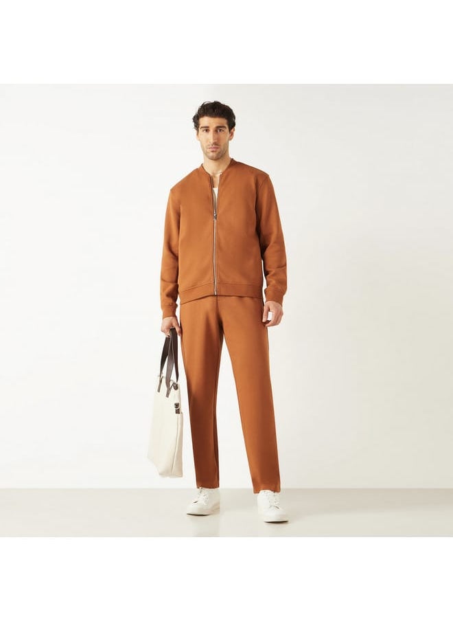 Iconic Iconic Solid Jacket with Mandarin Collar and Zip Closure  - Image 2