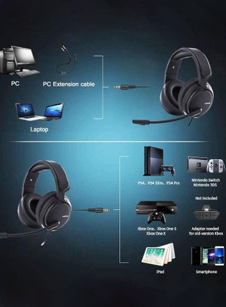 N12 Stereo Gaming Headset,Over Ear Wired Gaming Headphones with Mic,for PlayStation 4, PS4, Xbox One Controller, Nintendo Switch Lite, PC, Laptop, Android & IOS Phone - view 5