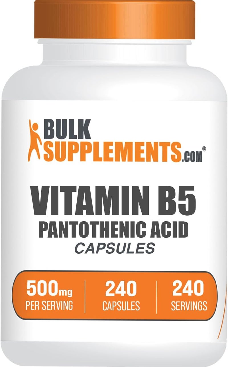 BulkSupplements Vitamin B5 Capsules 500mg for Adults - Image 1