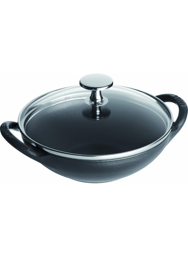 Staub Baby Wok + Glass Lid 16Cm Black - Image 1