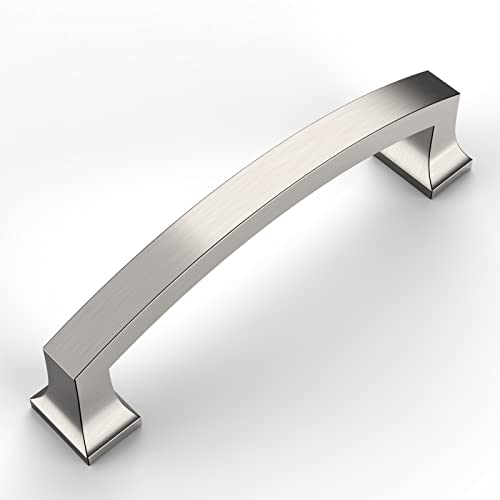Amerdeco 10 Pack Brushed Satin Nickel 4 Inch(102mm) Hole Centers Kitchen Cabinet Pulls Cabinet Hardware Kitchen Handles for Cabinets Cupboard Handles Drawer Pulls ZH0009BSN - Image 1