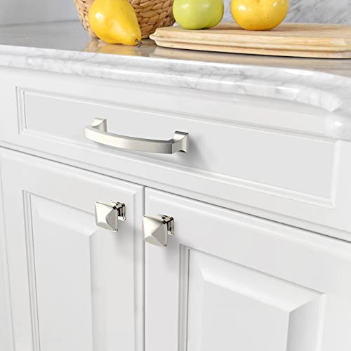 Amerdeco 10 Pack Brushed Satin Nickel 4 Inch(102mm) Hole Centers Kitchen Cabinet Pulls Cabinet Hardware Kitchen Handles for Cabinets Cupboard Handles Drawer Pulls ZH0009BSN - Image 3