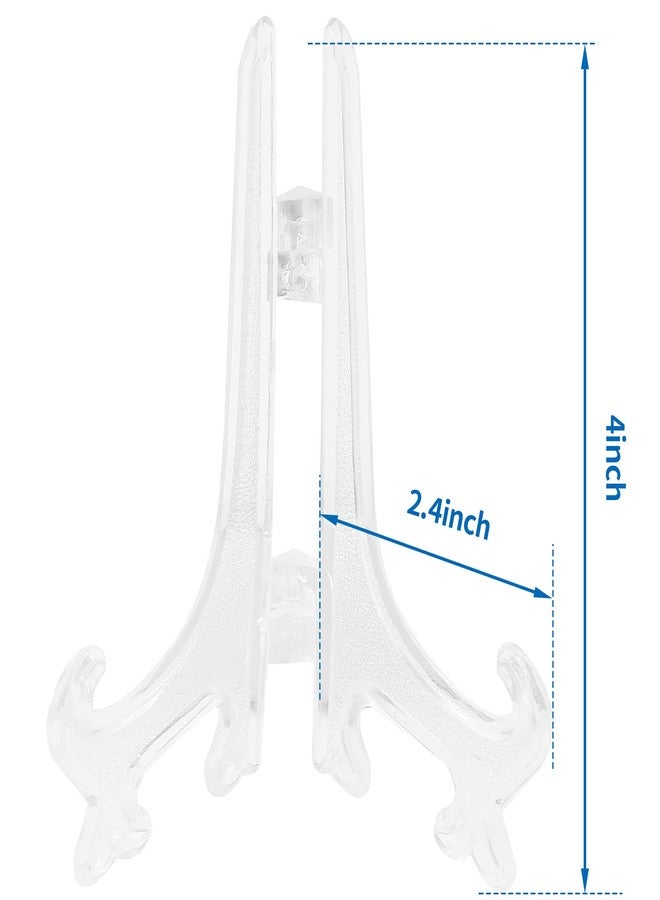 Litoexpe 24 Pcs 4 Inch Clear Plastic Easels Plate, Picture Frame Stand Holder Acrylic Display Easels, Baseball Card Display Stand - Image 2