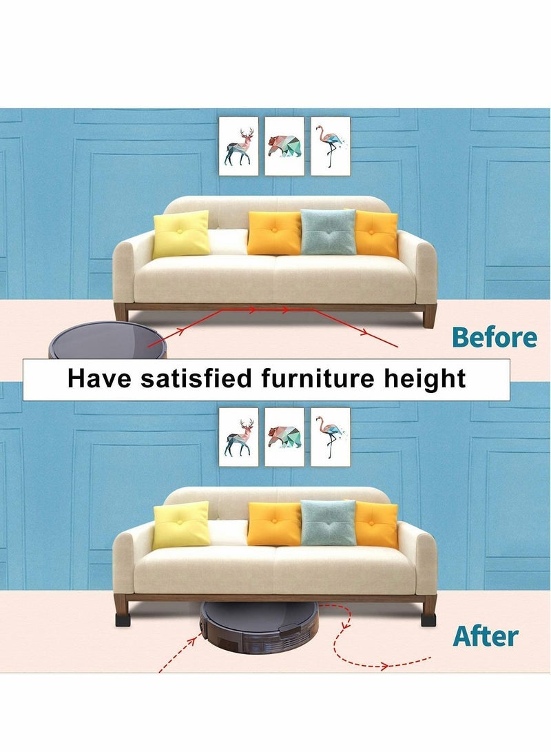 SYOSI 4-Pieces Furniture Risers Steel Bed Risers Lifts Height Desk Or Sofa Lift Non-Slip Bottom Felt Pad Heavy-Duty Table Sofa Riser Protect Floor (Square）  - Image 4