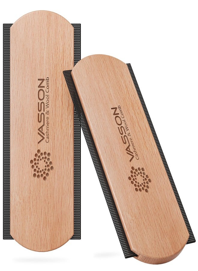 VASSON Cashmere Comb for Sweaters & Wool - Thicker Solid Beechwood Handle Fabric Shaver - 20% Larger Manual Depiller & Fuzz Remover for Knits, Scarves, and Coats (Dual-Sided Design) - Image 1