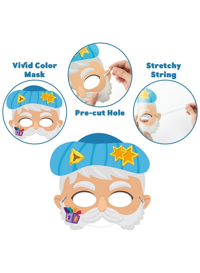 WATINC Purim Day Story Character Mask for Kids, Purim Mask Costume Decorations, Jewish Holiday Gifts Set Paper Art Craft Role Play Kit Party Favors Supplies School Classroom Activity Project(36pcs) - Image 3