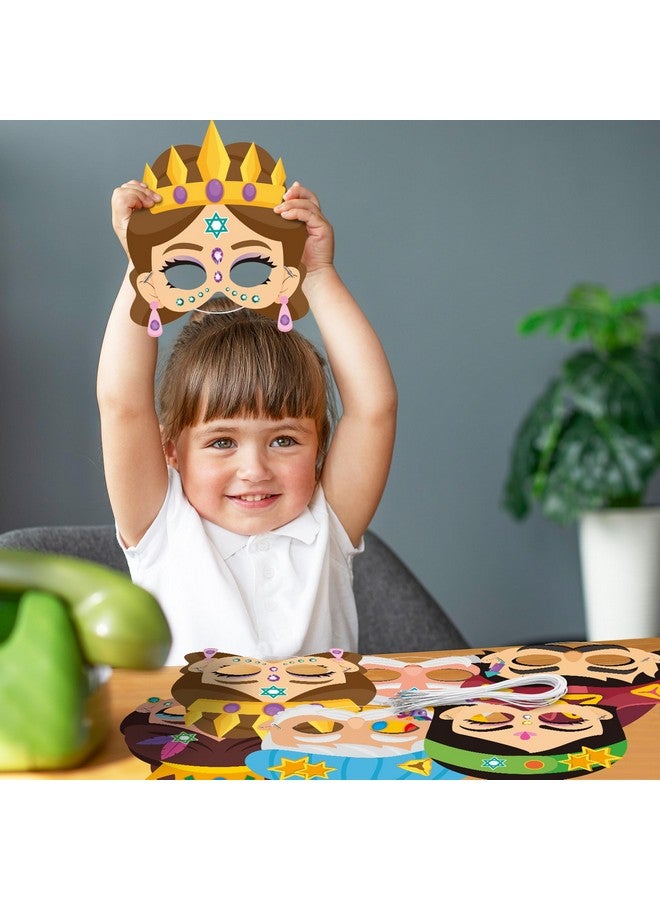 WATINC Purim Day Story Character Mask for Kids, Purim Mask Costume Decorations, Jewish Holiday Gifts Set Paper Art Craft Role Play Kit Party Favors Supplies School Classroom Activity Project(36pcs) - Image 4