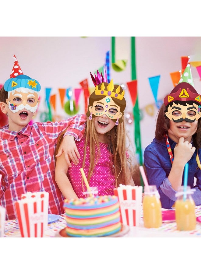 WATINC Purim Day Story Character Mask for Kids, Purim Mask Costume Decorations, Jewish Holiday Gifts Set Paper Art Craft Role Play Kit Party Favors Supplies School Classroom Activity Project(36pcs) - Image 5
