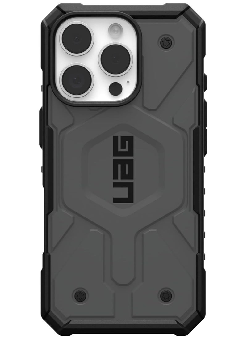 Urban Armor Gear UAG Pathfinder MagSafe for iPhone 16 PRO Case Cover [18 Feet Drop tested]  - Silver  - Image 4