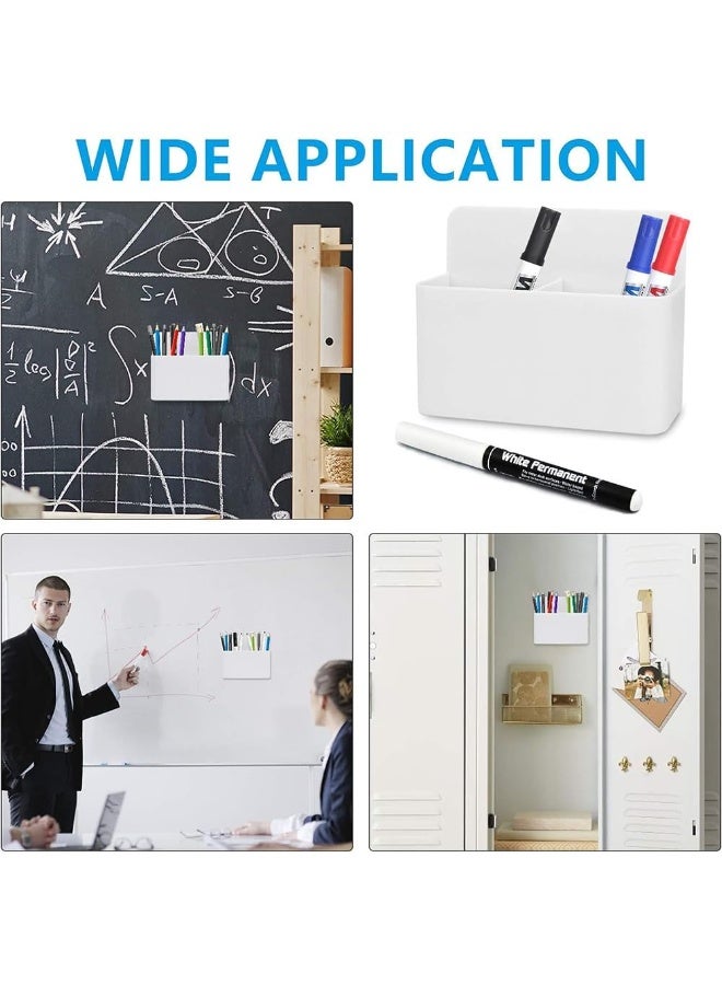 Magnetic Dry Erase Marker Holder,Pen and Eraser Holder for Whiteboard，Magnet Pencil Cup Utility Storage Organizer for Office, Refrigerator, Locker and Metal Cabinets - Image 5