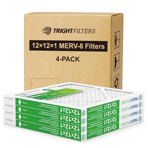 TRIGHTFILTERS 12x12x1 Air Filter 4 Pack, MERV 8 Pleated Dust Defense Air Filters Replacement Air Conditioner HVAC AC Furnace Filter, Durable and Lightweight - Image 1