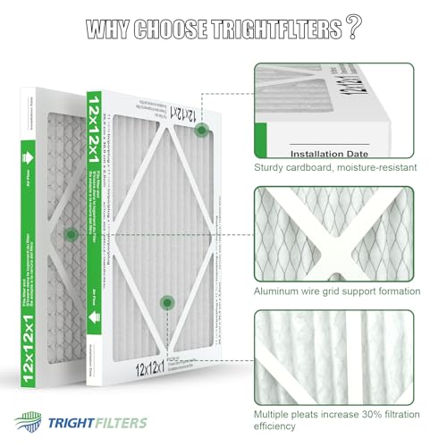 TRIGHTFILTERS 12x12x1 Air Filter 4 Pack, MERV 8 Pleated Dust Defense Air Filters Replacement Air Conditioner HVAC AC Furnace Filter, Durable and Lightweight - Image 4