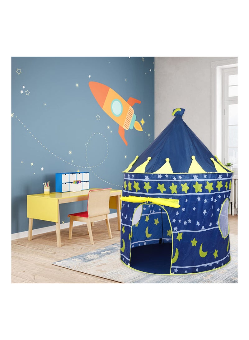 SYOSI Starry Sky Play Tent for Kids, Stars, Moon Themed Playhouse Indoor Outdoor Games Party Children Pop Up Foldable Tent Birthday Toy for Boys Girls Baby, Ideal Gift in Holiday & Birthday - Image 3