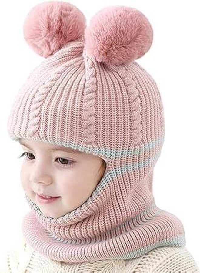 FAMWRAPZ Woollen Monkey Cap for Kids (18-24 Months) - Soft, Warm, Full Face Cover, Winter Baby Cap, Stretchable Knit, Cozy Head, Ear & Neck Protection, Unisex Winter Wear for Boys & Girls Pink - Image 2