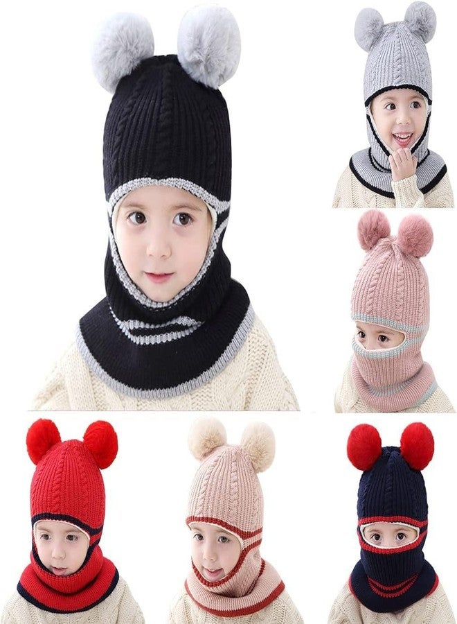 FAMWRAPZ Woollen Monkey Cap for Kids (18-24 Months) - Soft, Warm, Full Face Cover, Winter Baby Cap, Stretchable Knit, Cozy Head, Ear & Neck Protection, Unisex Winter Wear for Boys & Girls Pink - Image 3