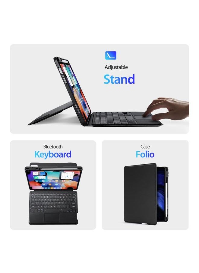 Green Tiger - Xiaomi Pad 6 6 Pro DUX DUCIS DK Floating Magnetic Keyboard Leather Tablet Case with Holder Black - Image 1