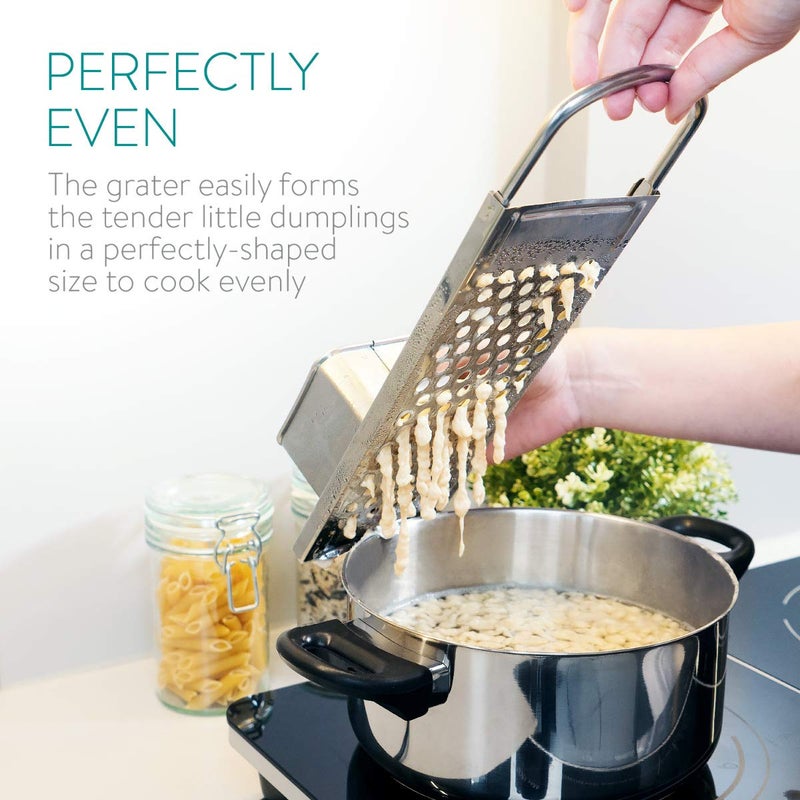 Navaris Stainless Steel Spaetzle Pasta Maker - German Noodle and Dumpling Press for Homemade Dumplings - Image 2