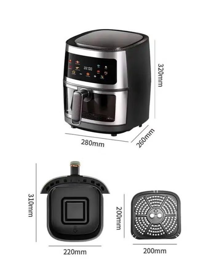 ELTRAZONE Title: 8L Large Capacity Air Fryer – 2400W Digital Touchscreen Oil-Free Fryer with Adjustable Timer & Temperature Control for Fast Baking, Grilling and Roasting - Image 5