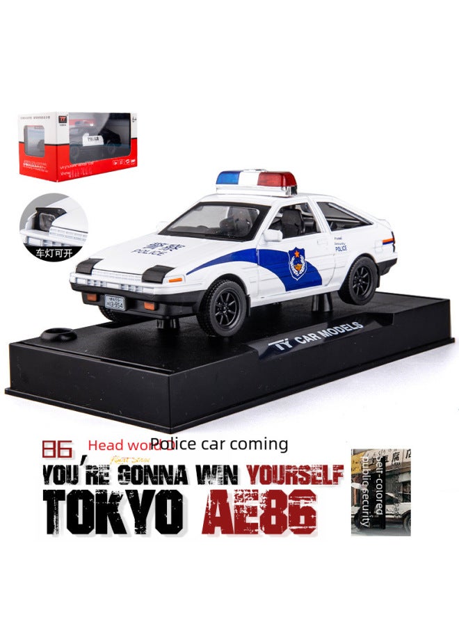 1:32 Alloy Car Model Police Public Security Special Police Sports Car Model Sound And Light Huili Toy Car Children's Gifts-Color:740 Black Police Car  - Image 4