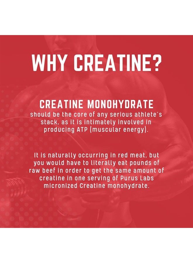 Purus Labs Foundation Series Creatine Powder | 100% Ultra Pure Micronized Creatine for Strength, Mass, Power, Recovery | 60 Servings (Unflavored) - Image 5