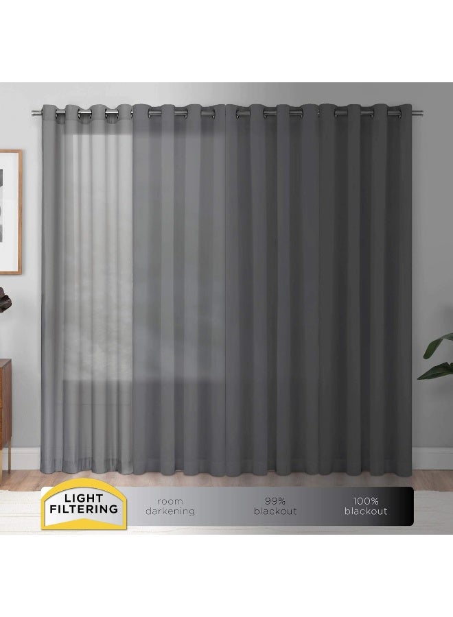 Vue Arashi Modern Boho Decorative Ombre Rod Pocket Window Curtain for Living Room 1 Panel 52 in x 84 in Indigo - Image 2