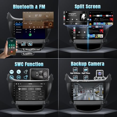 Naifay Android Car Stereo for Hyundai Elantra 2014 2015 2016 Radio, 9inch Touch Screen for Hyundai Elantra Stereo with CarPlay Android Auto Bluetooth FM GPS WiFi Camera Mirrorlink SWC+MIC - Image 5