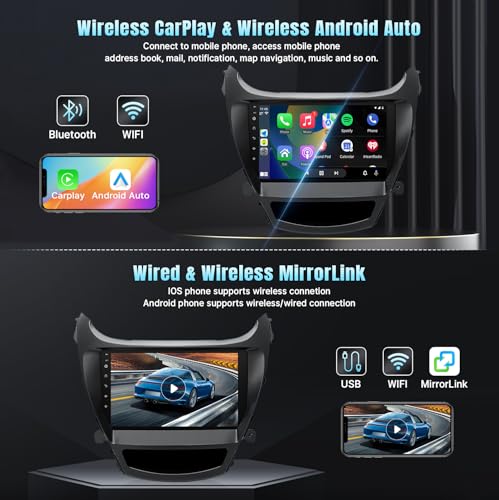 Naifay Android Car Stereo for Hyundai Elantra 2014 2015 2016 Radio, 9inch Touch Screen for Hyundai Elantra Stereo with CarPlay Android Auto Bluetooth FM GPS WiFi Camera Mirrorlink SWC+MIC - Image 3