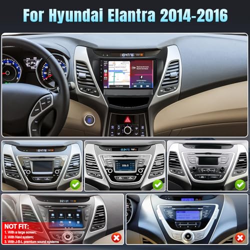Naifay Android Car Stereo for Hyundai Elantra 2014 2015 2016 Radio, 9inch Touch Screen for Hyundai Elantra Stereo with CarPlay Android Auto Bluetooth FM GPS WiFi Camera Mirrorlink SWC+MIC - Image 2