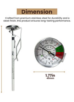 Rattleware Rattleware 7” Easy Steam Thermometer for Home, Cafe, Restaurants, Residential, or Commercial Use - Milk Frothing Thermometer and Barista Thermometer - Durable Fast Reading Thermometer (45mm Dial)  - Image 3