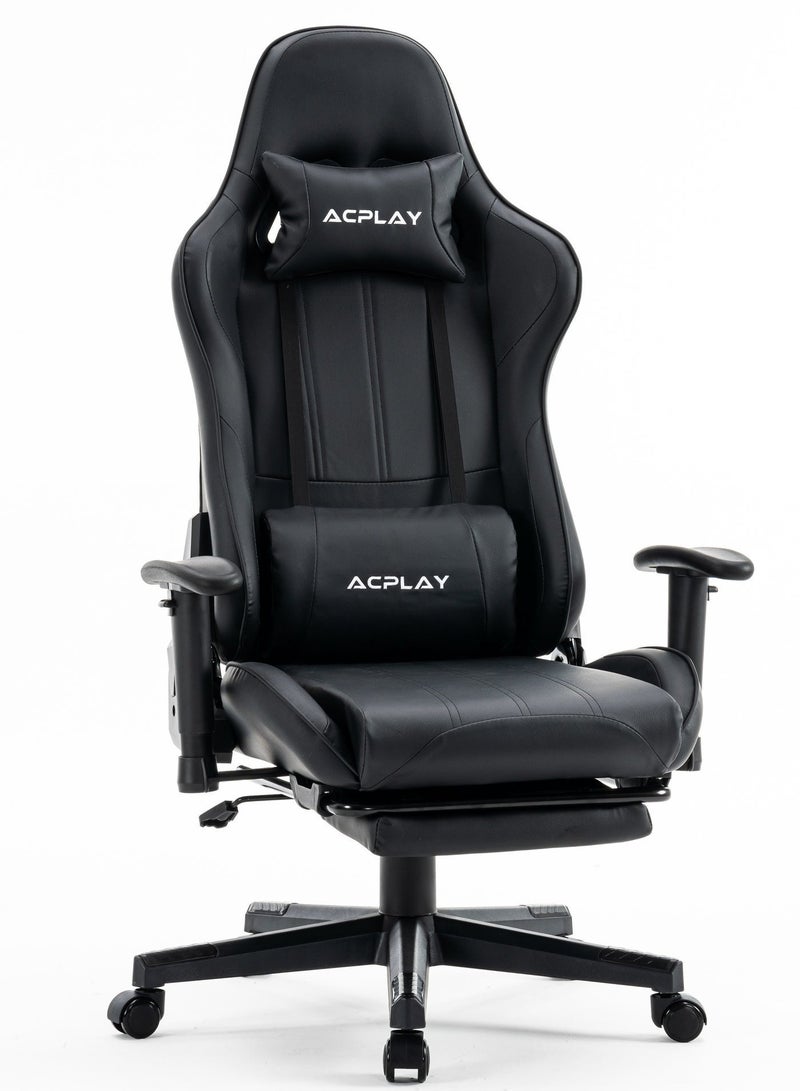 آسي بلاي كرسي ألعاب الفيديو، كرسي كمبيوتر سباق عالي الظهر مع دعم أسفل الظهر ومسند للرأس، وسادة مقعد سميكة للغاية قابلة للتنفس، كرسي مكتب دوار مريح للاعبين - Image 2