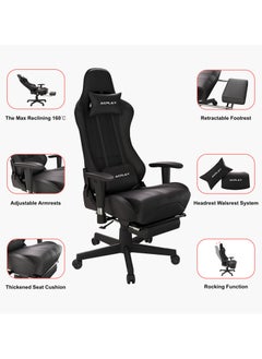 ACPLAY Video Gaming Chair,High Back Racing Computer Chair with Lumbar Support and Headrest,Ultra-Thick Breathable Seat Cushion,Ergonomic Swivel Desk Chair for Gamers 138x70x70cm  - Image 5