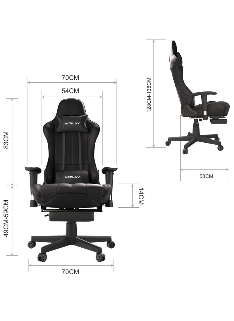 ACPLAY Video Gaming Chair,High Back Racing Computer Chair with Lumbar Support and Headrest,Ultra-Thick Breathable Seat Cushion,Ergonomic Swivel Desk Chair for Gamers 138x70x70cm  - Image 3