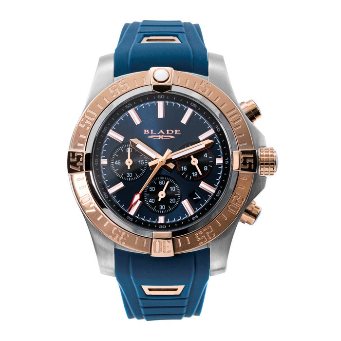 BLADE Warrior Bichrome 3658G5UBB SS & Silicone Strap Chronograph Men's Watch - Image 1