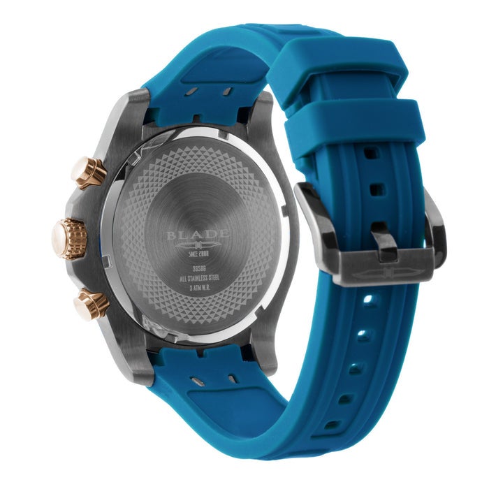 BLADE Warrior Bichrome 3658G5UBB SS & Silicone Strap Chronograph Men's Watch - Image 4