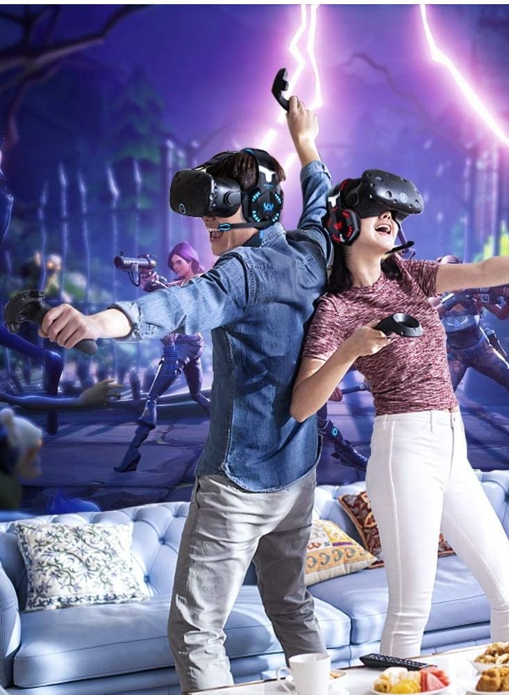 G2000 Gaming Headset Deep Bass Computer Game Headphones with microphone LED Light for computer PC Gamer (Red) - Image 2