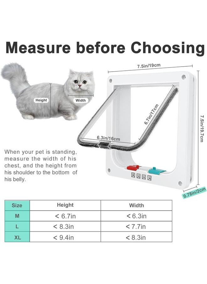 yongsheng Thin Cat Door for Windows,and Sliding Door, Safety Pet Door with 4 Way Lock, Weatherproof Cat Flap for Thin Door and Wall(Medium, 6.7in x 6.3in Flap)  - Image 4