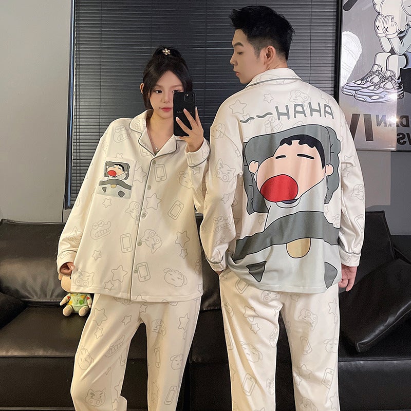 Couple'S Thermal Pajamas For Women, Long-Sleeve Cute Cartoon Warm Men'S Style, Can Be Worn Outside, Loungewear - Image 2
