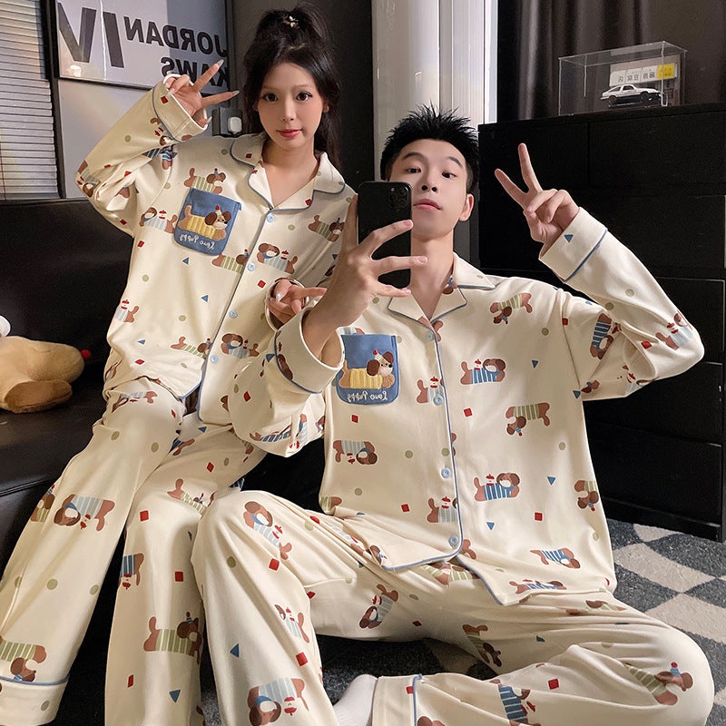 Couple'S Thermal Pajamas For Women, Long-Sleeve Cute Cartoon Warm Men'S Style, Can Be Worn Outside, Loungewear - Image 4