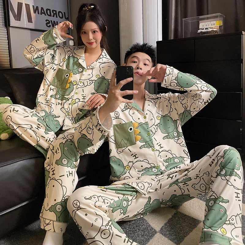 Couple'S Thermal Pajamas For Women, Long-Sleeve Cute Cartoon Warm Men'S Style, Can Be Worn Outside, Loungewear - Image 3