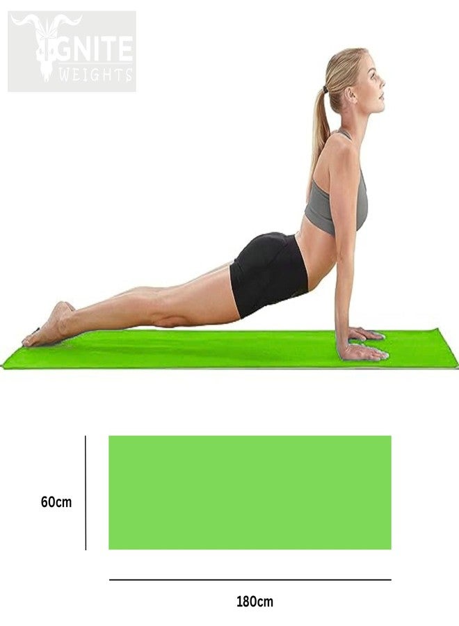IGNITE WEIGHTS 6mm Anti-Skid Lightweight Sweat/Dirt Proof EVA Yoga Mat with Carrying Strap for Gym & Outdoor Workout for Men/Women Pack of 1 (Green) - Image 2