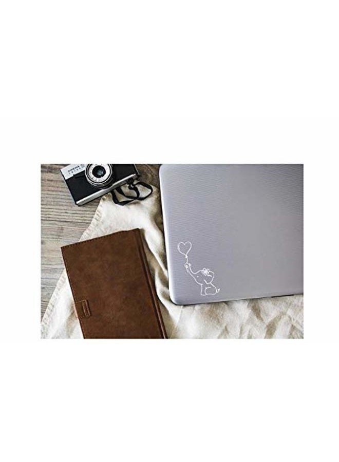 Foxtail Decals Elephant Heart Balloon Vinyl Decal | White | Made in USA by Foxtail Decals | for Car Windows, Tablets, Laptops, Water Bottles, etc. | 3.3 x 4.75 inch - Image 3