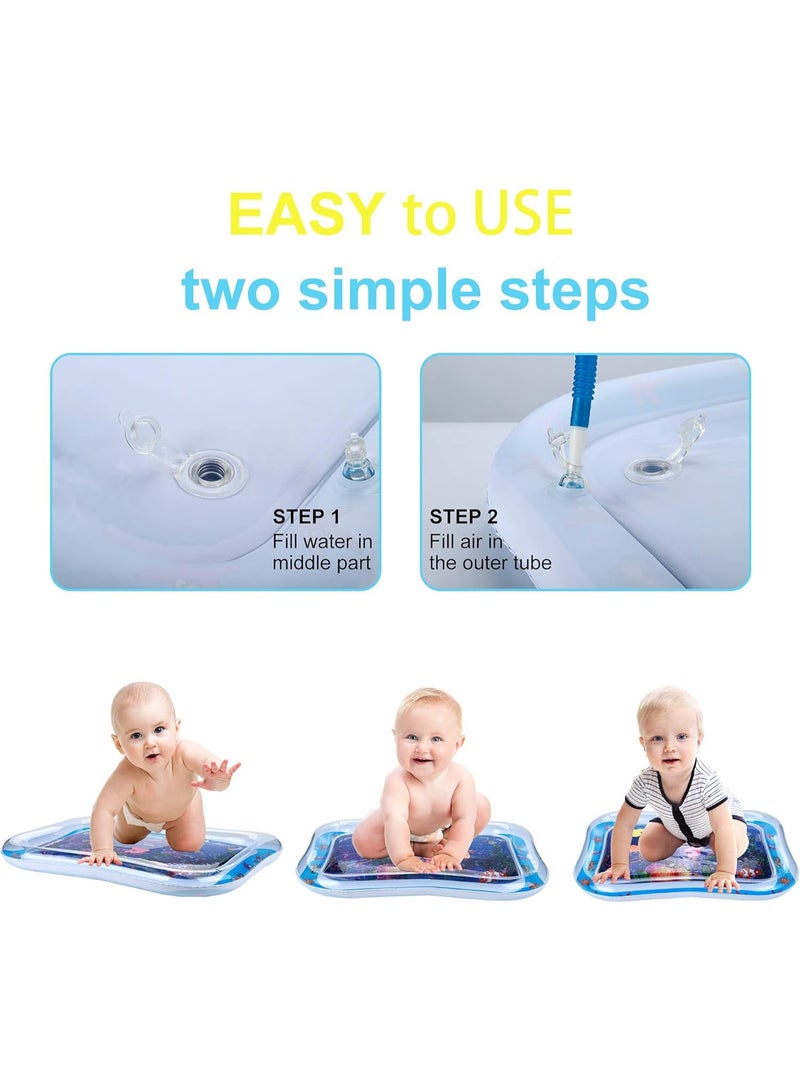 Jestilo Inflatable Tummy Time Water Mat Baby – Sensory Play Mat for Infants & Toddlers | Early Development Activity Toy | Leak-Proof Water Play Pad | For Babies Age 3–12 Months - Image 5