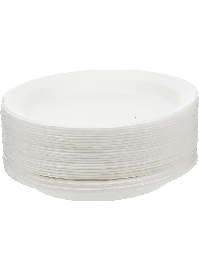 SNH Packing Packing Foam Plate White 9 inch Disposable, Tableware, Birthday Parties, Office, Home Events, Camping - 25 Pieces. - Image 1
