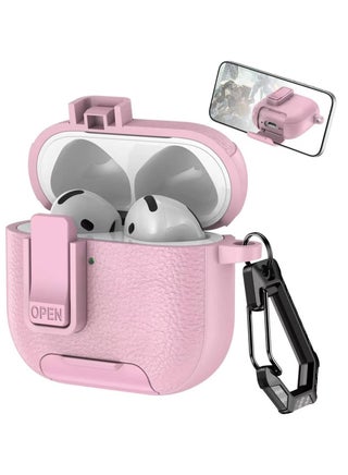 AirPods 4 Case with Phone Stand, Secure Lock Design Silicone Protection with Leather Texture for Airpod 4 (pink) - pzsku/ZC4C2F80790C9D2A66280Z/45/1751297323/fff1e462-8ce8-445e-95c9-49e208ded066