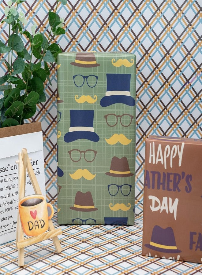 Vnaaem Fathers Day Wrapping Paper - 4 Design Father Gift Wrap FoLded Flat for Men Dad Stepfather - 20 X 28Inch Per Sheet(8 Pack) - Image 2