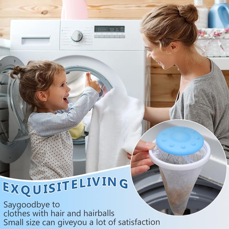 6pcs Pet Hair Remover for Laundry, Lint Catcher for Laundry, Washing Machine Floating Lint Mesh Bag, Reusable Household Hair Filter Washer Lint Trap Net Pouch, Dog Cat Pet Hair Catcher - Image 2