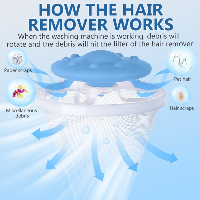 6pcs Pet Hair Remover for Laundry, Lint Catcher for Laundry, Washing Machine Floating Lint Mesh Bag, Reusable Household Hair Filter Washer Lint Trap Net Pouch, Dog Cat Pet Hair Catcher - Image 4