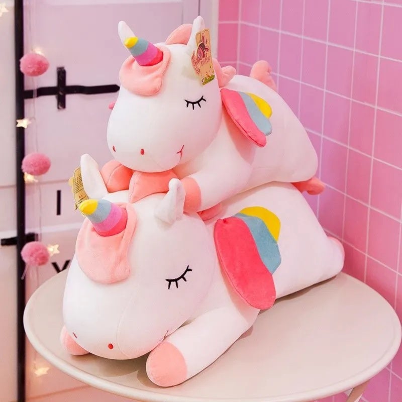 Unicorn Pillow 30cm Pink: Soft Huggable Down Cotton Filling - Four-sided Elastic Fabric Durability - Plush Unicorn for Holiday Gifts Home Decor Waist Support - Image 5