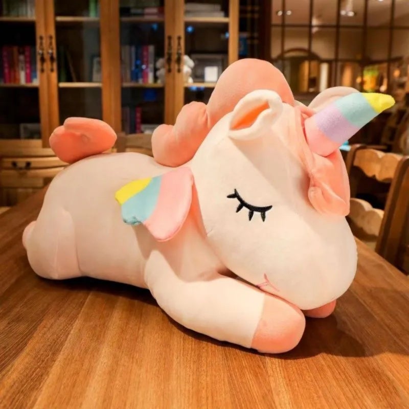 Unicorn Pillow 30cm Pink: Soft Huggable Down Cotton Filling - Four-sided Elastic Fabric Durability - Plush Unicorn for Holiday Gifts Home Decor Waist Support - Image 3