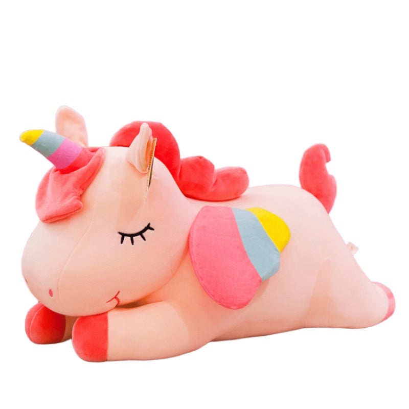 Unicorn Pillow 30cm Pink: Soft Huggable Down Cotton Filling - Four-sided Elastic Fabric Durability - Plush Unicorn for Holiday Gifts Home Decor Waist Support - Image 1